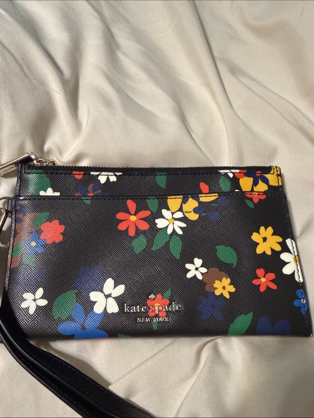 kate spade Black Multicolor Floral Wristlet
